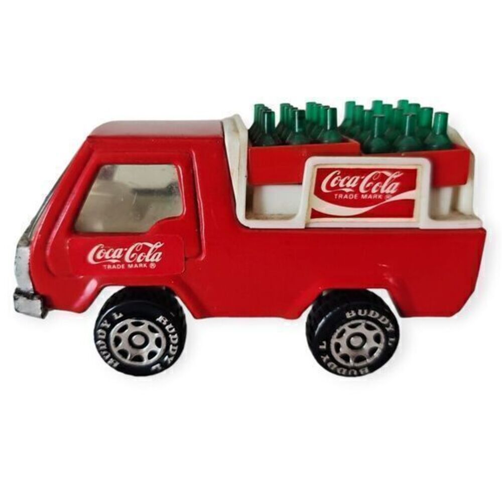 Vintage 1982 Buddy L Coca Cola‎ Delivery Truck  Red - Green Bottles- 5 inch